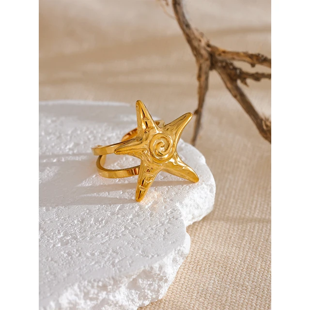 anillo moda chunky estrella - Imagen 6