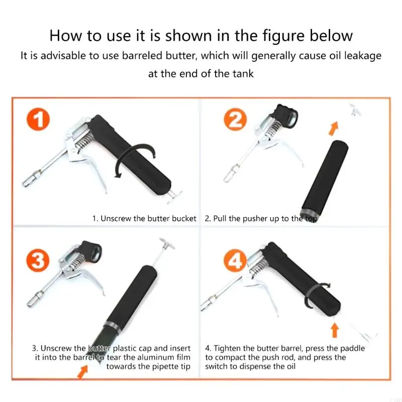 C4DD Miniature 120cc High Pressure Grease Guns Lubrication Injectors, Single Hand Lubrication Suitable for Machinery Home Use