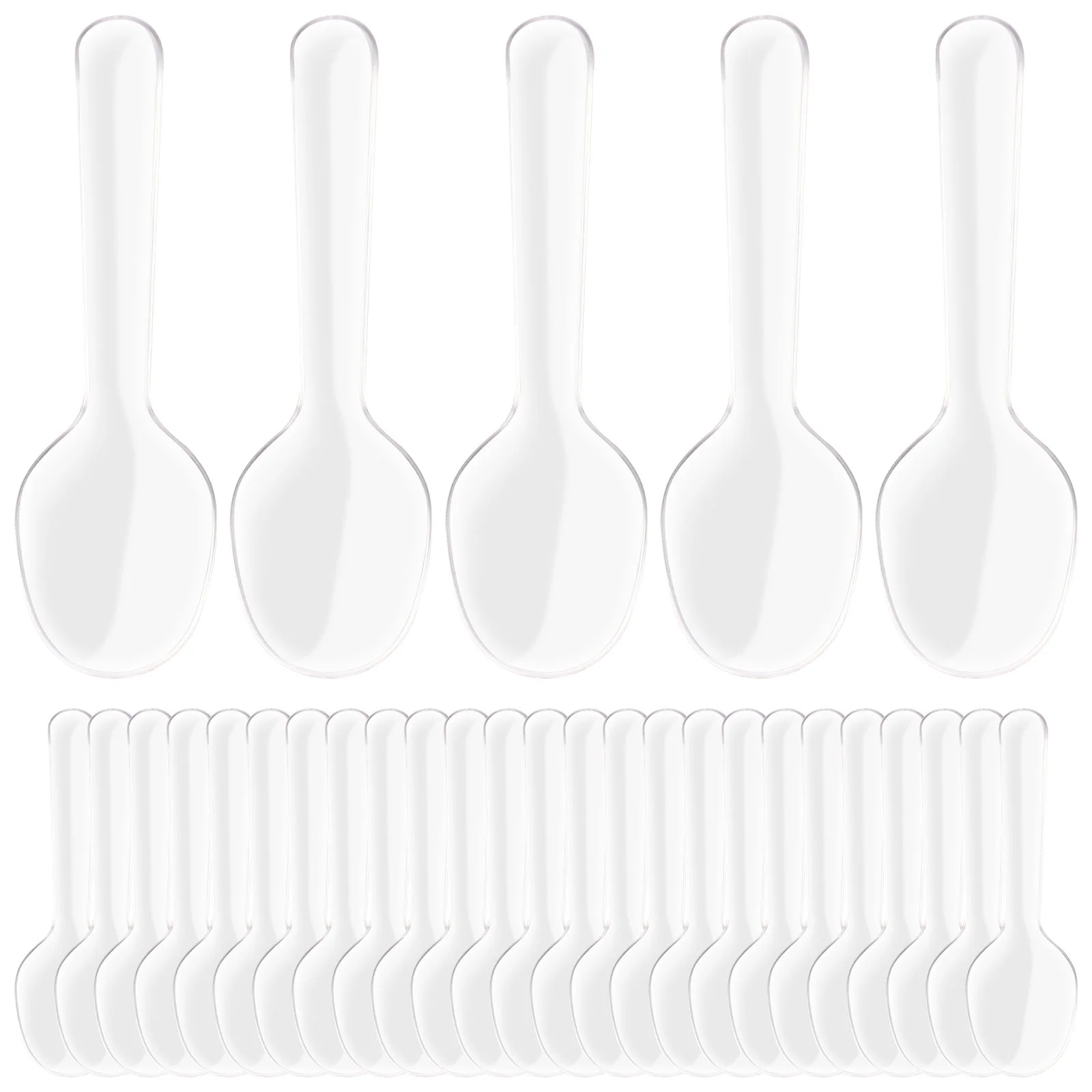 200Pcs Clear Spoons Dessert Ice Cream Disposable Teaspoons Scoop Small Cake Transparent Soup Mini Plastic Spoons Flatware disposable dessert spoons