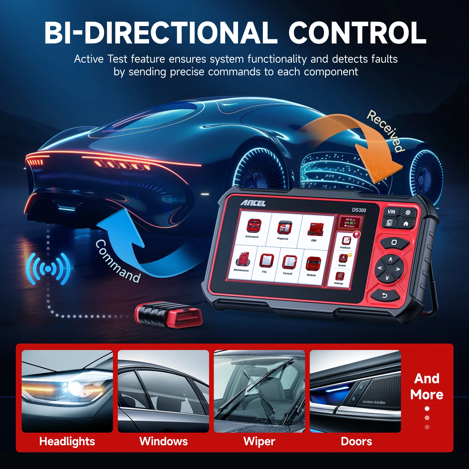 ANCEL DS300 Strumento Diagnostico Bidirezionale Per Tutti I Sistemi - Foto 6