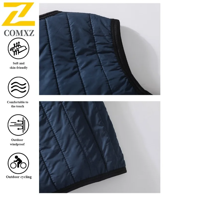 EIAO Winter Men's Fleece Vest Thickened Windproof Multi-Pocket Sleeveless Coat for Fishing Hiking Camping Outdoor Activities