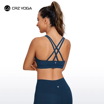 CRZ YOGA Womens Butterluxe Strappy Longline Sports Bra - Padded Criss Cross  Yoga Bra Workout Crop Tank Tops - AliExpress