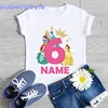 Children Birthday Party Princess Costume Shirt Girls 1 2 3 4 5 6 7 8 9 Years Disney Princess Birthday Custom Name Kids T Shirts 4