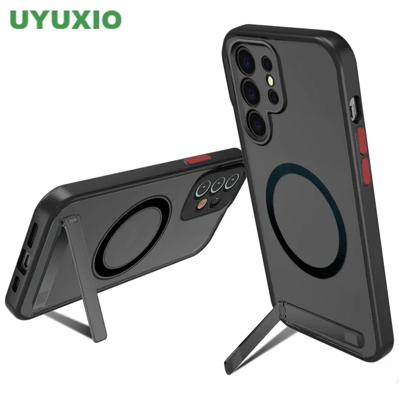 Kickstand Mobile Phone Case with Magnetic Wireless Charging