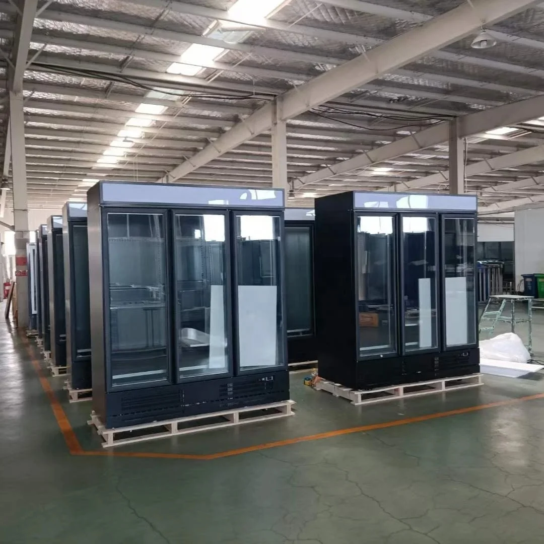 Vertical Upright Freezer Cooler Refrigerated Equipment Double Door Commercial Fridge