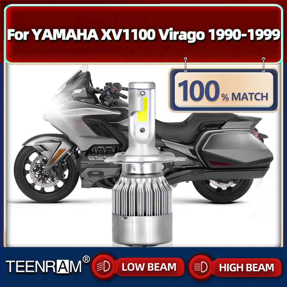 

Motorcycle LED Headlight Bulbs H4 Moto Lights 10000LM Motorbike Front Lamp For YAMAHA XV1100 Virago 1990-1996 1997 1998 1999