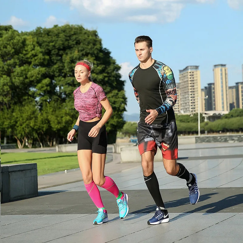 Chaussettes de course à Tube Long, chaussettes élastiques de