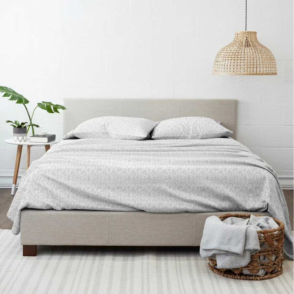 California King Floral Microfiber Bed Sheet Set