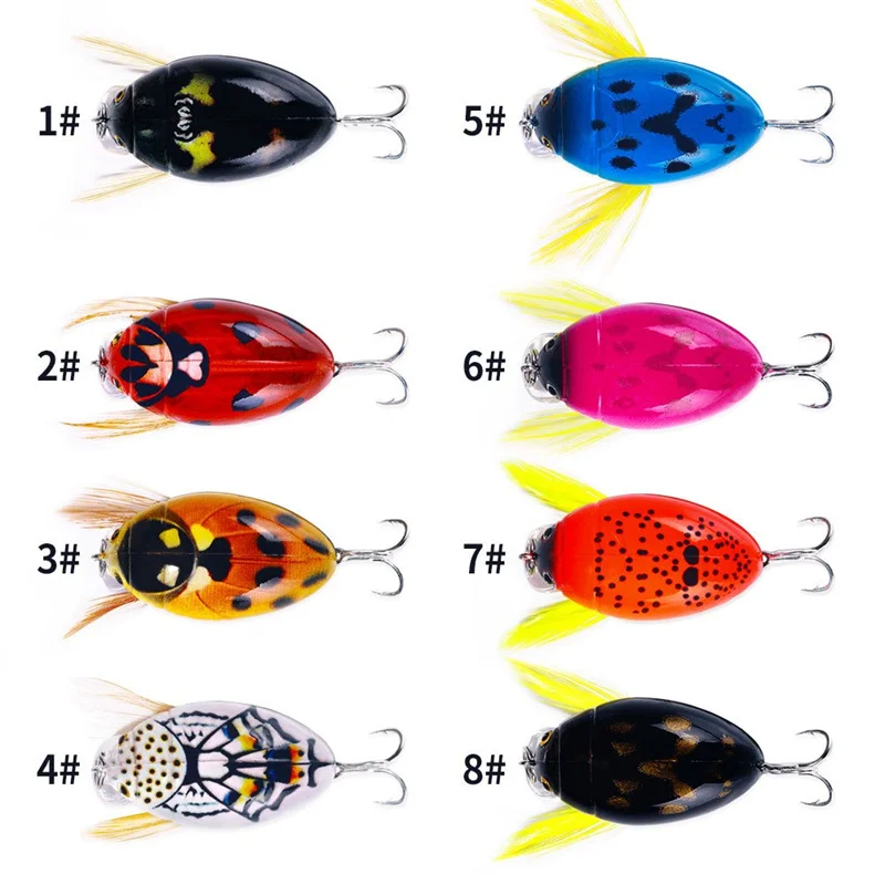 38mm 4g Minnow Lure Topwater Insect Wobblers Fishing Baits Floating Bionics Beetle Bass Lure Mini Catfish Bait for Angler Pesca fishing lure carp fishing bait