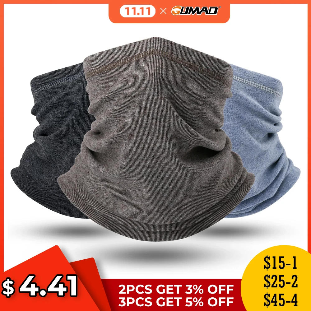 Winter Neck Warmer Gaiter Bandana Mask Tube Scarf Fleece Half Face
