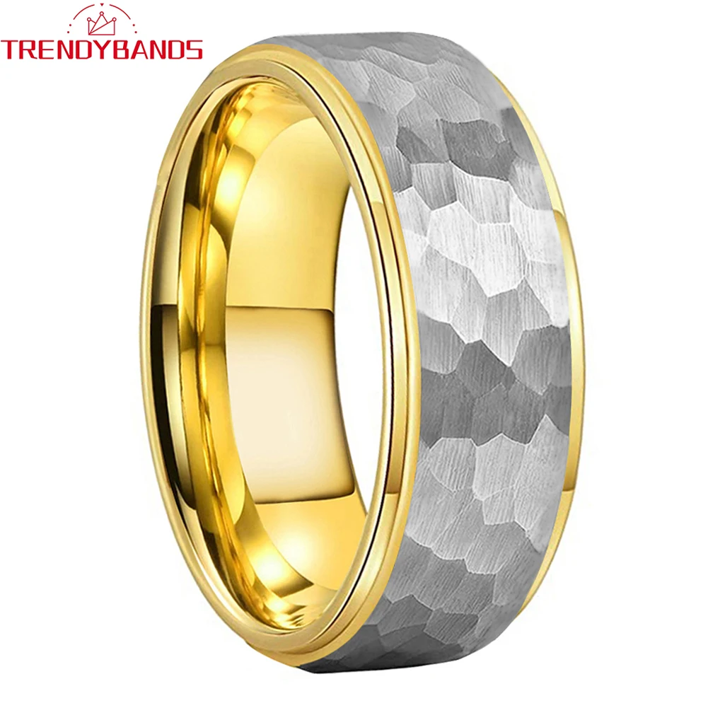 

6mm 8mm Men's Women's Tungsten Carbide Ring Wedding Band Wholesale Jewelry Stepped Edges Brushed Finish Comfort Fit