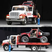 In Stock CROSSRC WT4 1/10 4*2 Metal RC Wrecker Road Rescue Truck Recovery Car with Lights Two-speed Engineering Transport Model 1