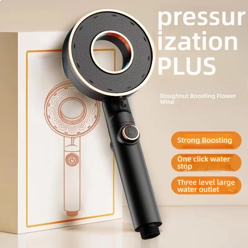 High Pressure 3 Modes Adjustable Shower Head Without Water Pipes Water-Saving Rainfall Spray Shower Spray Accessorie