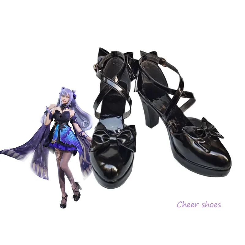 

Game Genshinimpact Keqing Cosplay Shoes Comic Halloween Anime Cosplay High-heel Shoes for Women Carnival Shoes