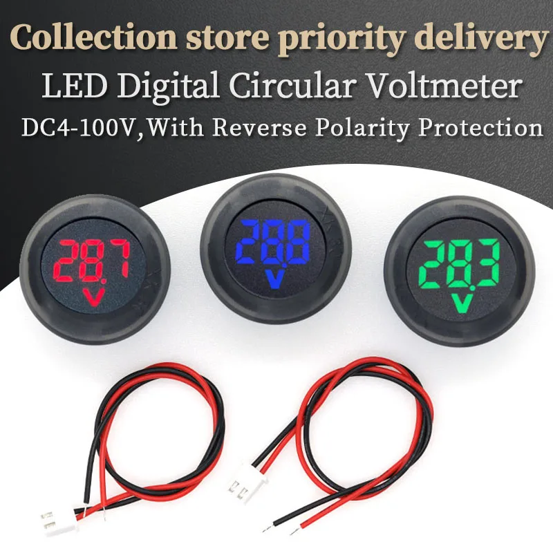 DC-4-100V-LED-Digital-Display-Circular-Two-wire-Voltmeter-DC-Digital ...