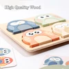 Owl Tangram Montessori Puzzles Toys Face Change Expression Shape Matching Games Intelligence Educational Wooden Toys for Kids 5