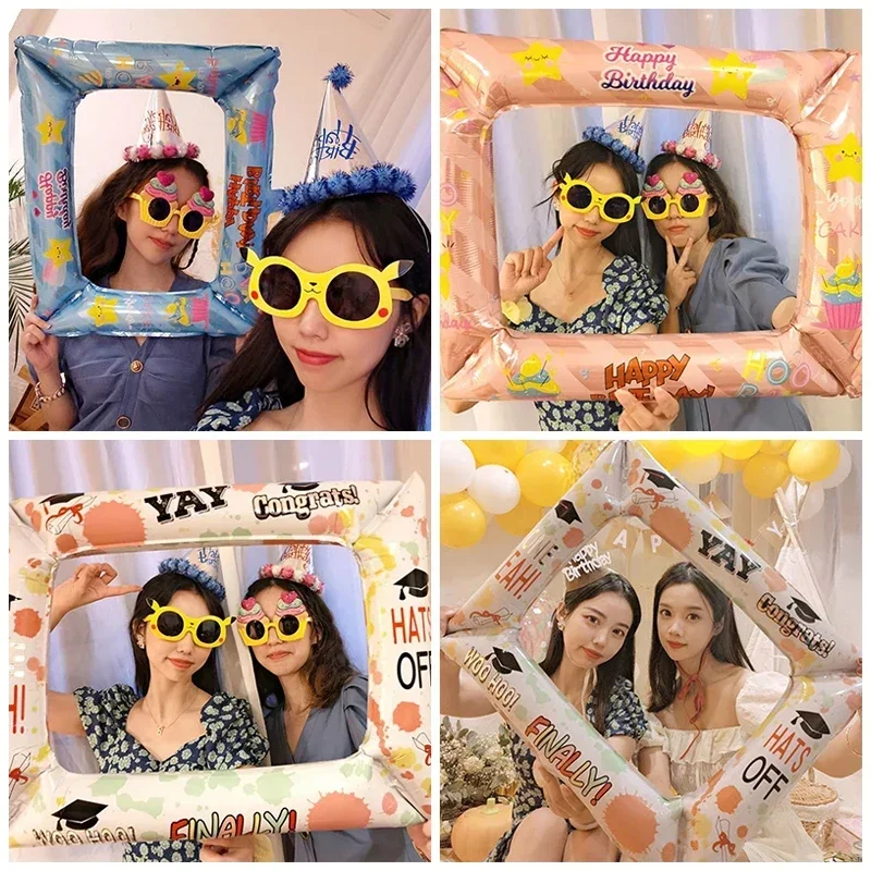 Ins Photo Frame-type Balloon Aluminum Film Balloon Photo Frame Happy Birthday Party Decorations Party Arrangement Supplies