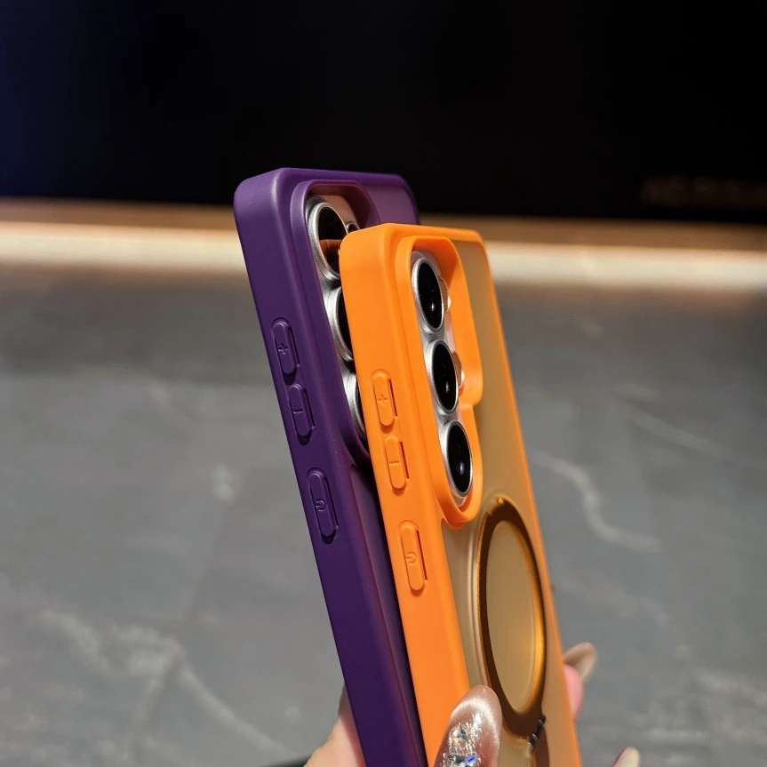 Magnetic Stand TPU Phone Case with Skin-Friendly PC Cover