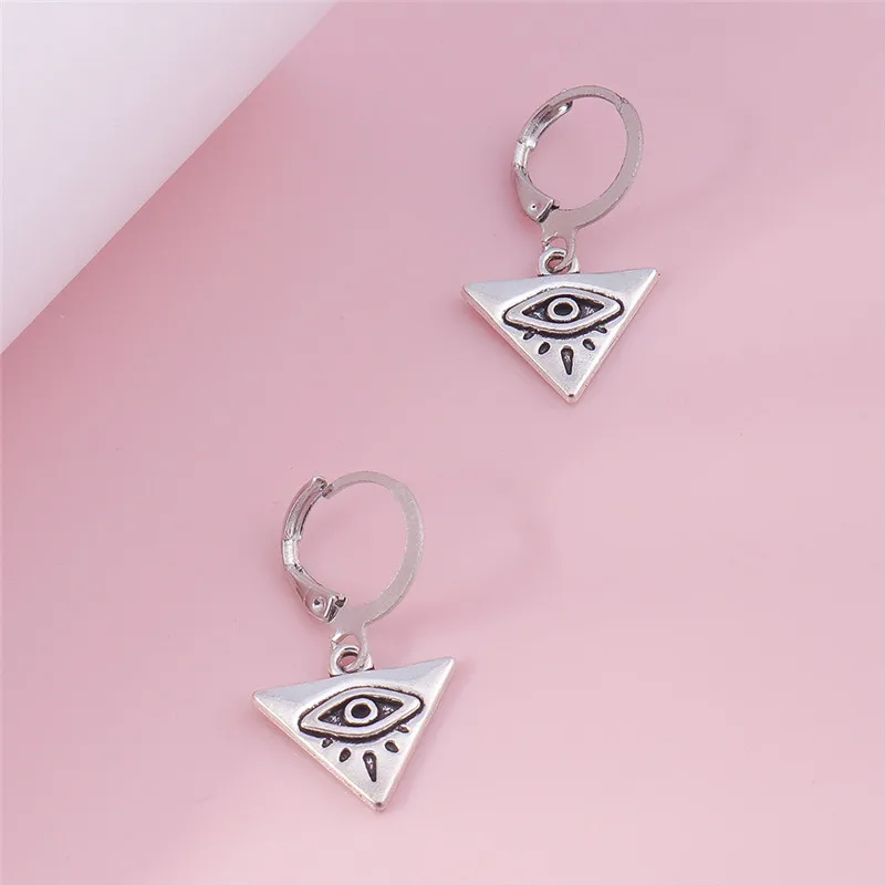 Gothic Hohl Traum Catcher Ohrringe Einfache Retro Türkische Glück Blue Eye Feder Blatt Hexe Pagan Ohrringe für Frauen Schmuck – Detail 28