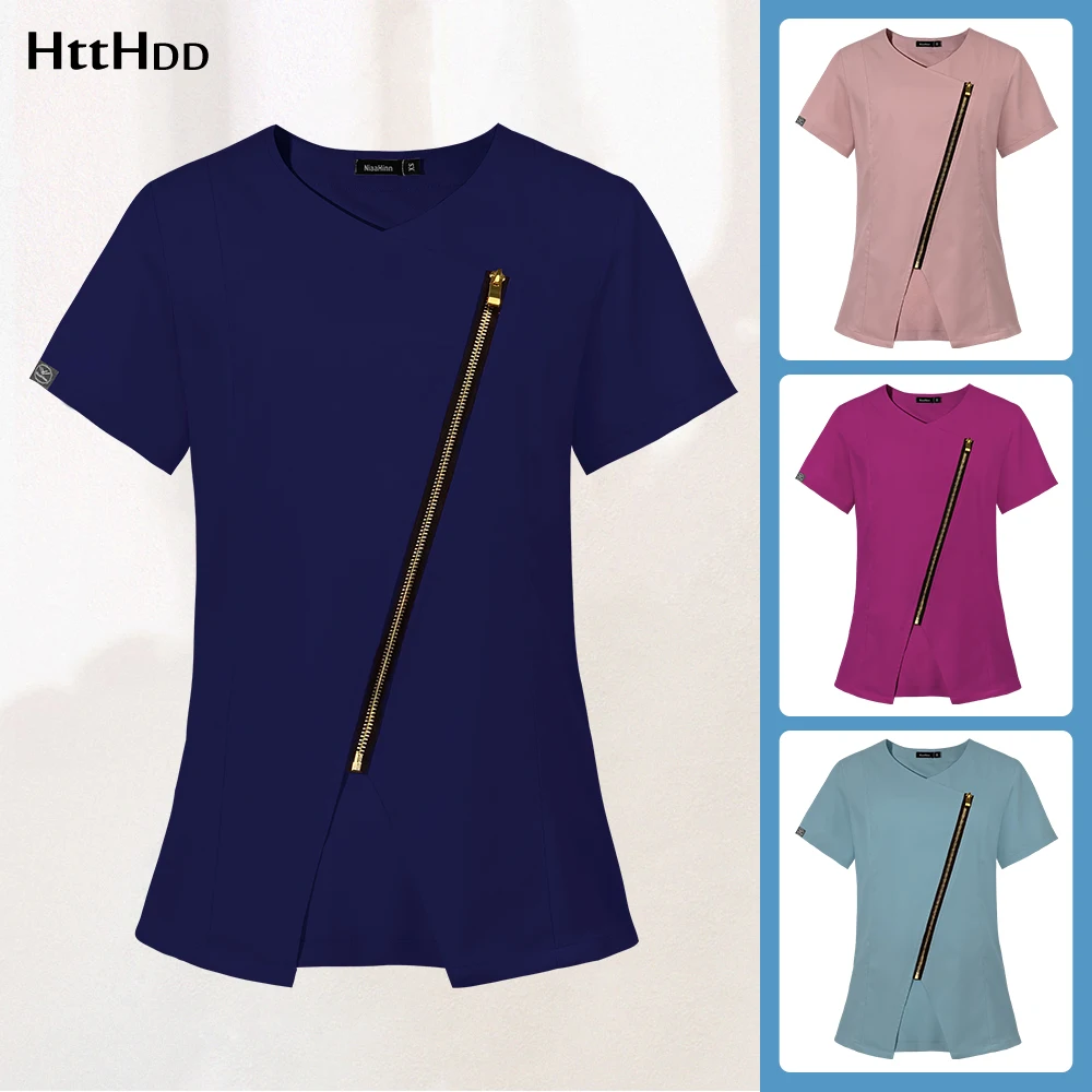 

Hot Sales Medical Jacket Uniforms Tops Nursing Scrubs Clothing Elastic Beauty Uniform Beautician Manicurist Worker Clothing Soft