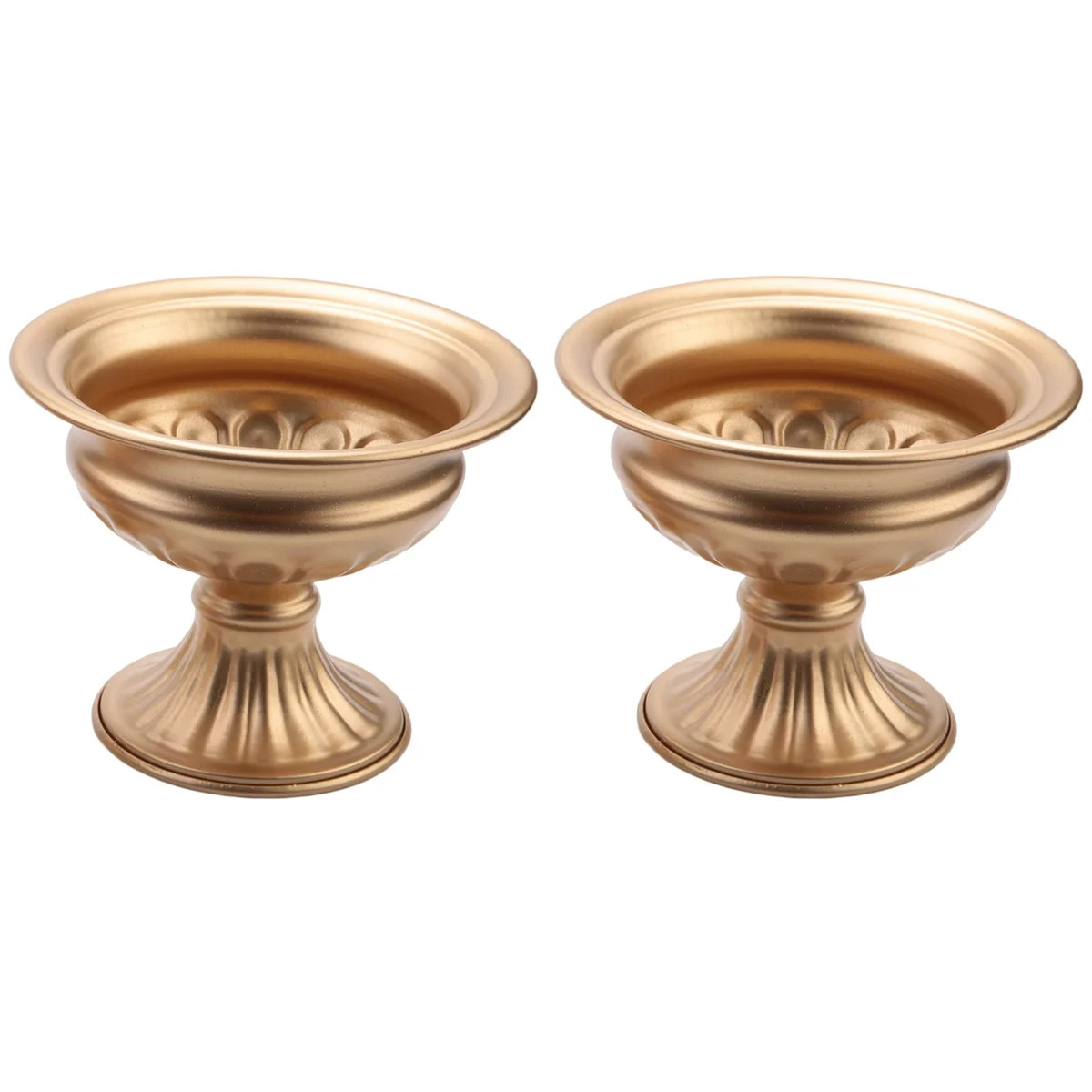 

Элегантная металлическая Свадебная ваза для украшения свадебной вечеринки, ваза-труба для юбилейной церемонии (золотистая, 2 шт.)