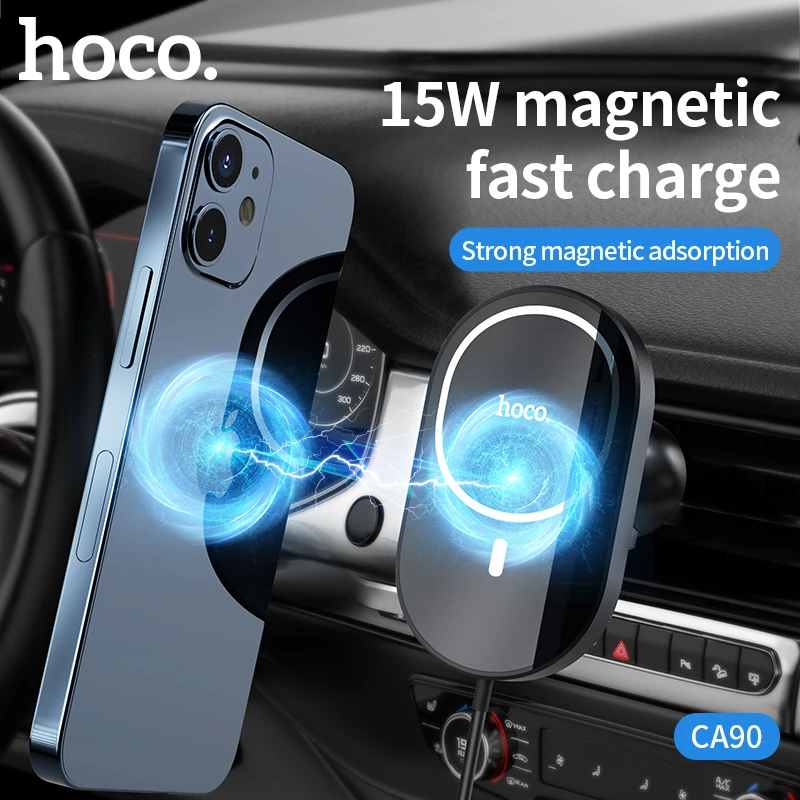 kiezen Hiel Welkom Hoco 15W Magnetische Draadloze Autolader Voor Iphone 13 14 Pro Max Qi Snel  Opladen Air Vent Telefoon Houder type C Kabel Voor Iphone 12|Draadloze  Opladers| - AliExpress