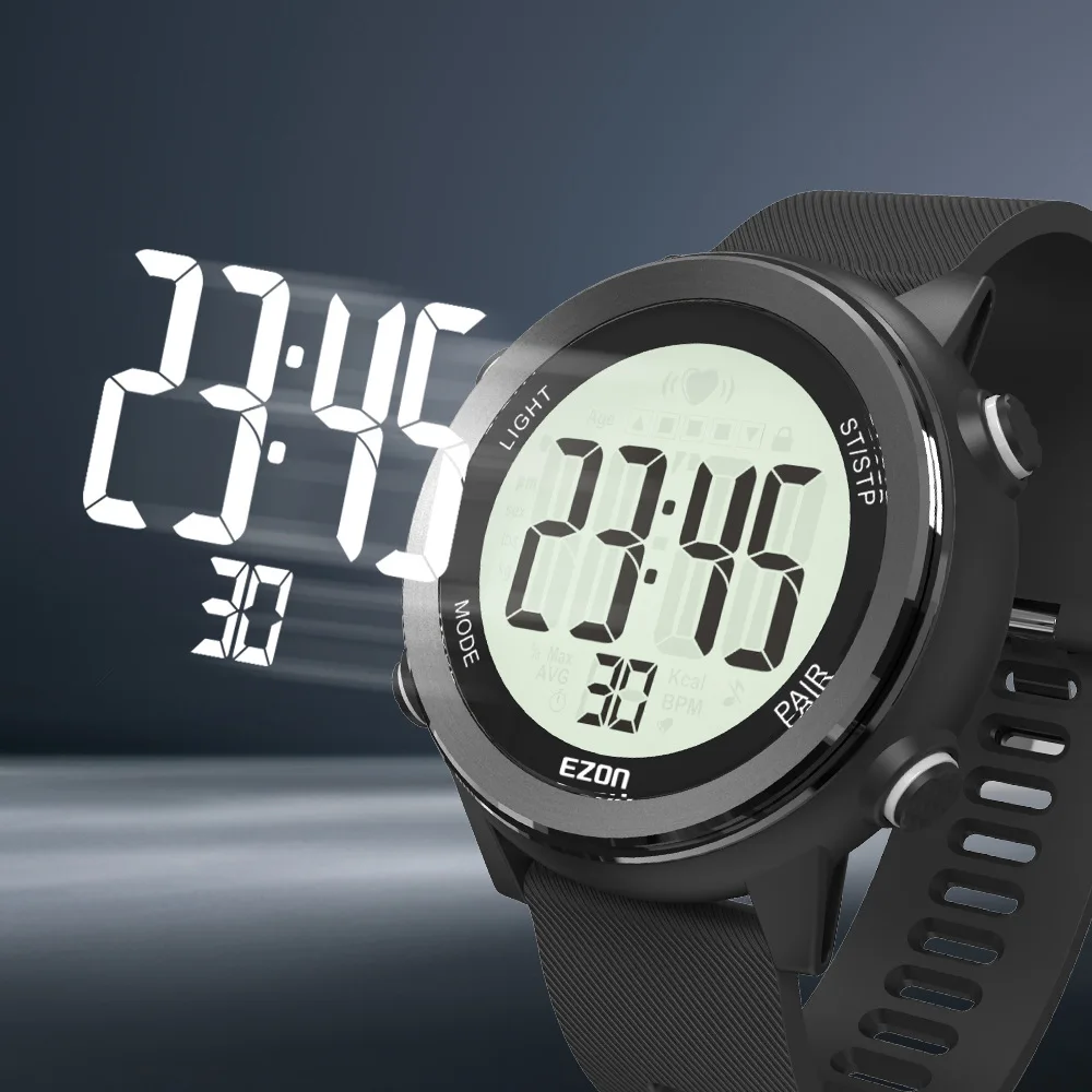Waterproof Digital Sports Watch for Men and Women, Heart Rate Monitor, Chest Strap, Running, Cycling, Polar Watches 3