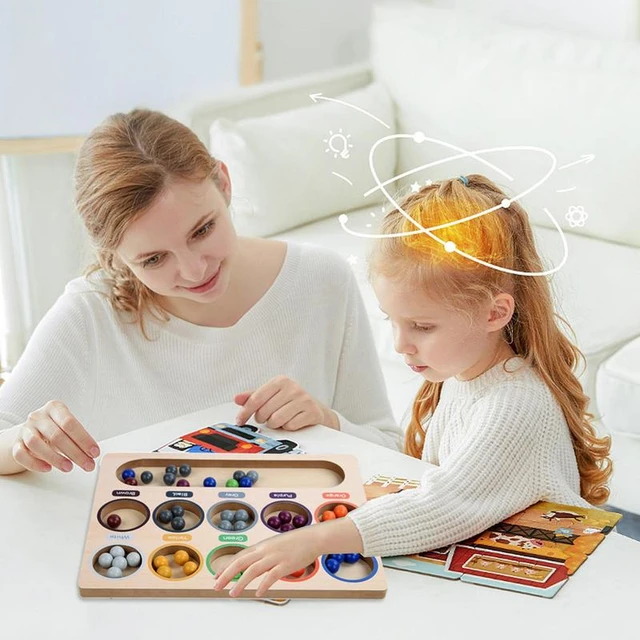 Color Classification Memory Game Bead Holder Exercise Baby's Coordination  Montessori Educational Wood Toys For Kids - Montessori - AliExpress