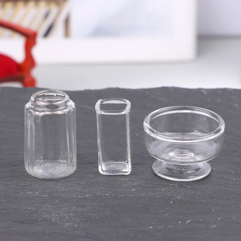 Antike Puppenhaus Miniatur Glasvase Dessert Tasse Weinflasche Wunsch flasche mit verkorkten Wohnkultur Spielzeug Puppenhaus Zubehör – Detail 5