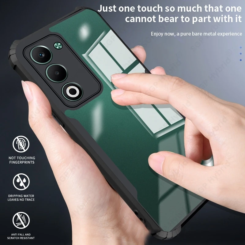 Acrylic Transparent Shockproof Back Cover with Magnetic Holder Ring