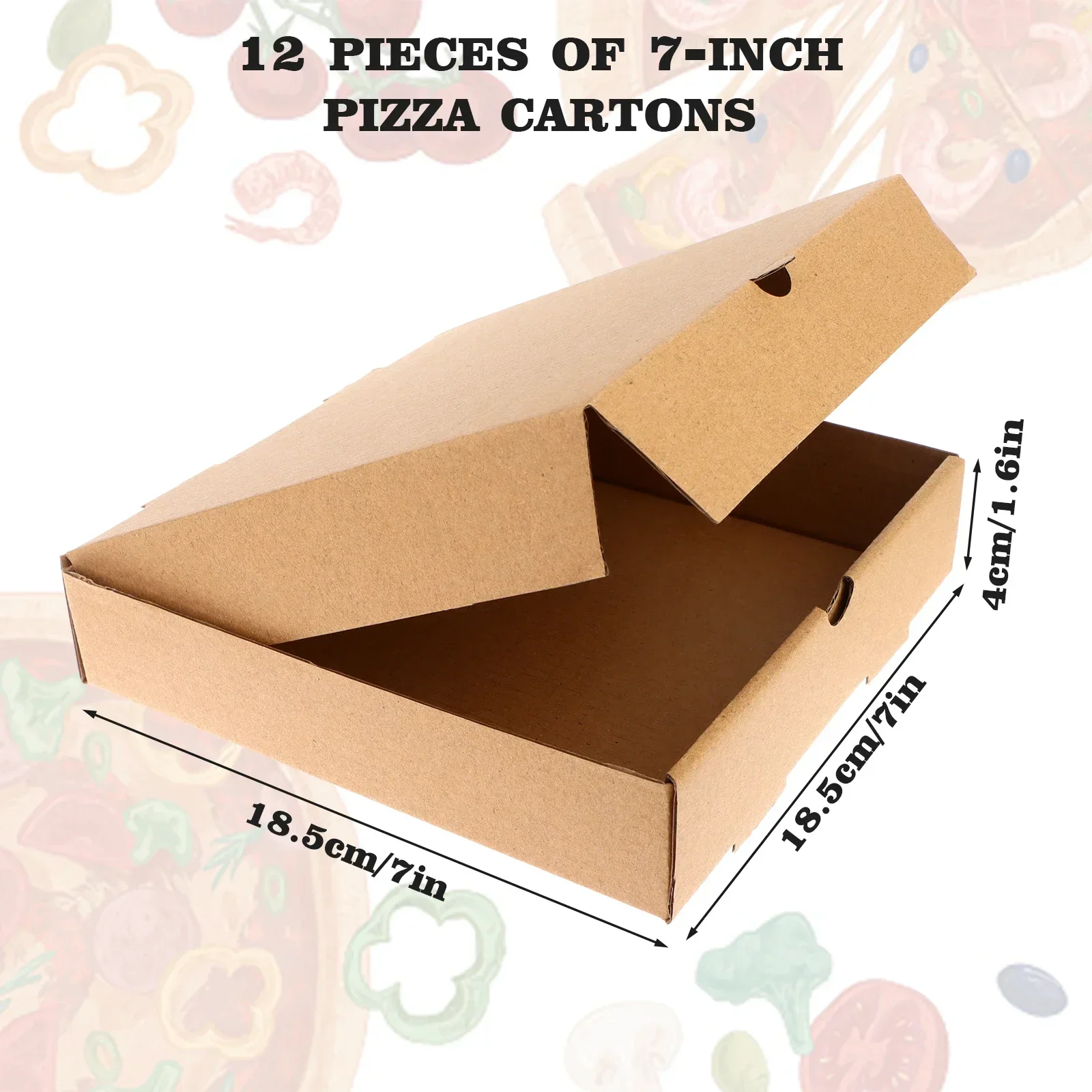 X 7.3 Home 12pcs Cardboard Corrugated Pizza Kraft Boxes, Boxes For 1.57" Restaurant