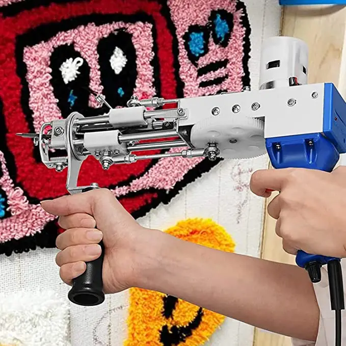 Cut Tufting Gun,with Ball of Yarn and Carpet Cloth,Rug Tufting G 並行輸入品 Electric Tufting Gun Carpet Weaving Rug Making Tool Cut Pile \u0026Loop