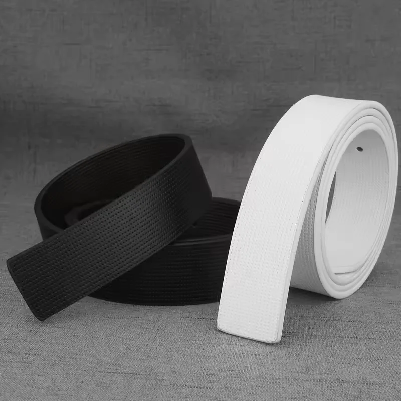 Männer Gürtel Keine Schnalle Gürtel Marke Gürtel mit Löchern Männer Hohe Qualität Männlich Echte Strap Jeans Gürtel 3,3 cm gürtel – Detail 1
