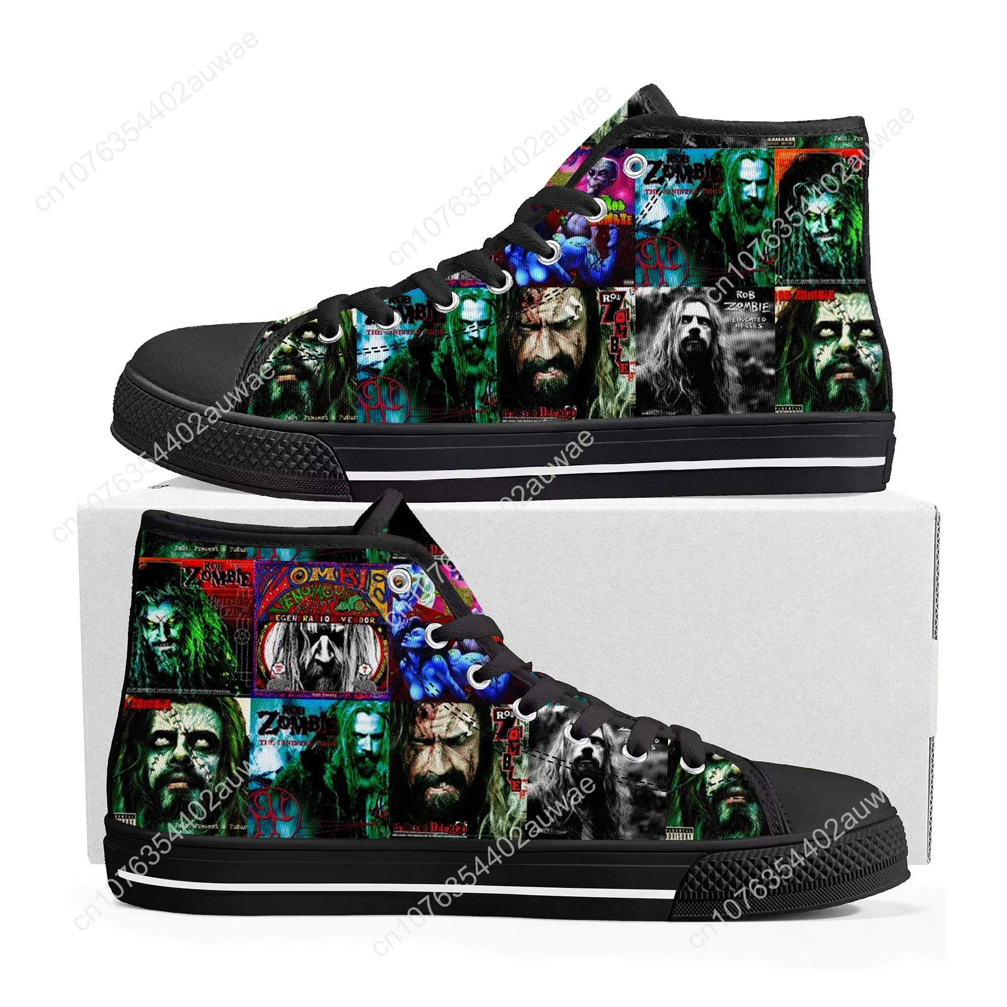 Rob Zombie Rock Singer High Top High Quality Sneakers Men Women Teenager Children Canvas Sneaker Casual Couple Shoes Custom Shoe