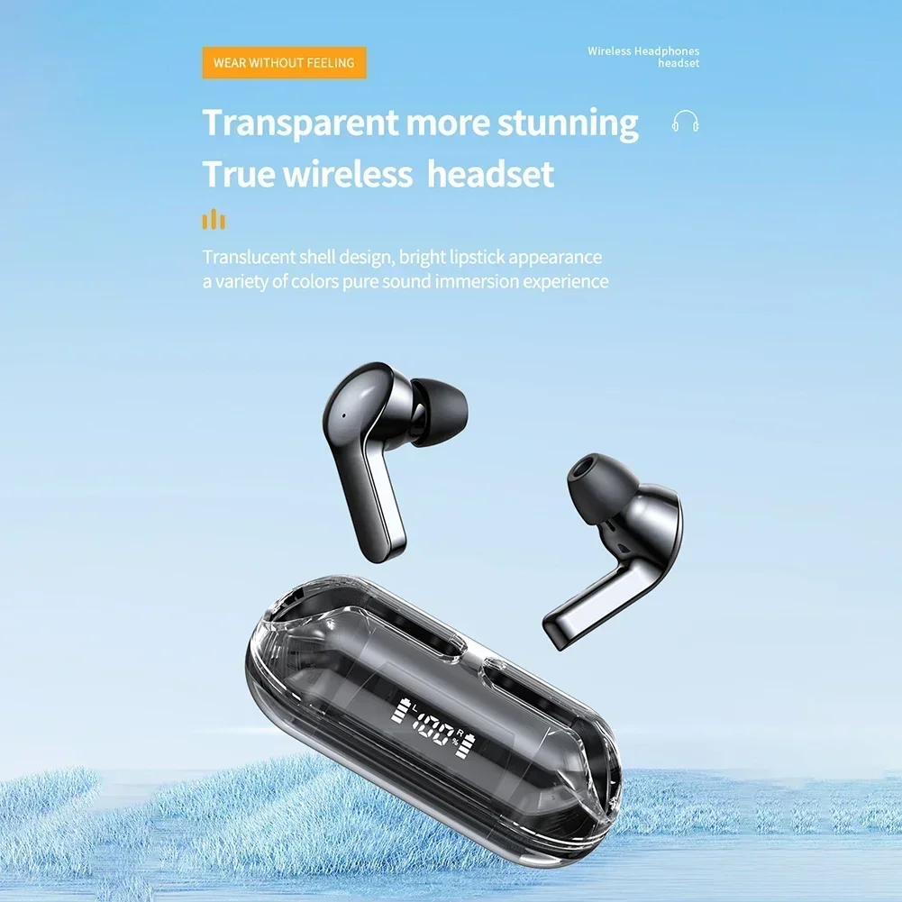 

Earbuds Transparent Sports Earphone LED Digital Displayt TM20 Wireless headsets tws Bluetooth 5.3 Headset Bluetooth headsets