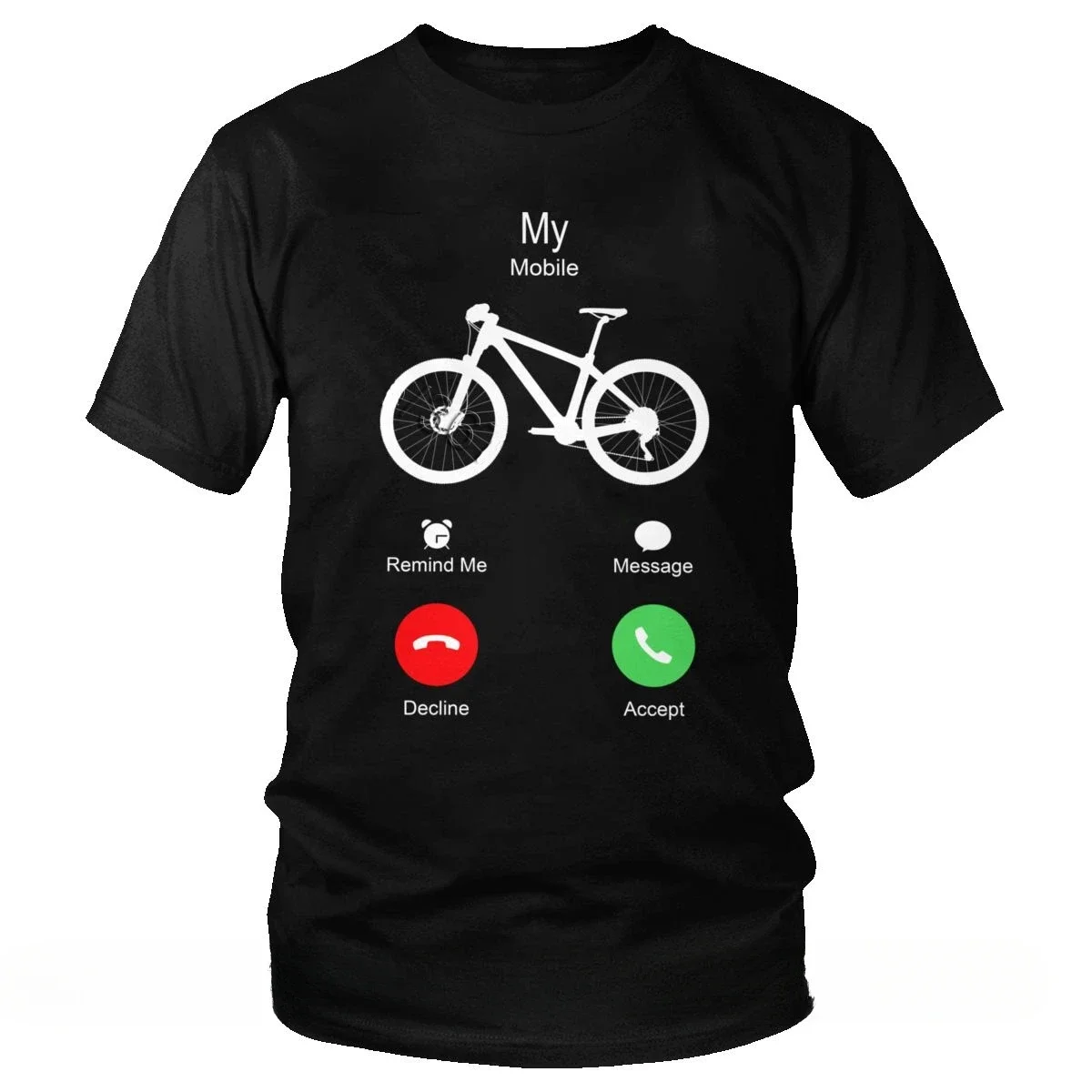 

Funny Sleeved Mountain Bike Lover T Shirt My MTB Mobile Is Calling To Ride Shirt Short Biking T-shirt Gift Tee Clothing