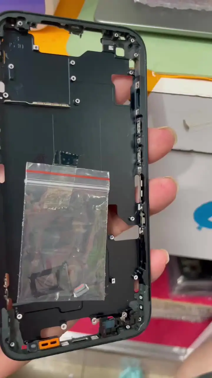 14 корпус с кнопкой и лотком для sim-карты сеткой без заднего стекла