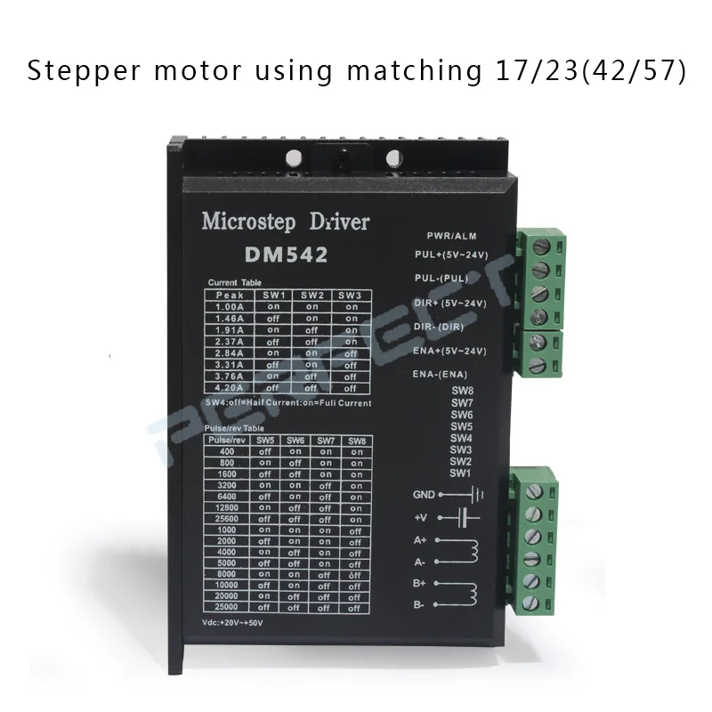 DM542 스테퍼 모터 드라이버 2상 디지털 18-48 VDC 최대 4.2A Nema23 Nema34 시리즈 모터 컨트롤러 CNC 조각 기계용
