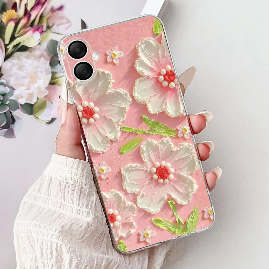 Floral Love Heart Soft Silicone Phone Case - Elegant TPU Cover