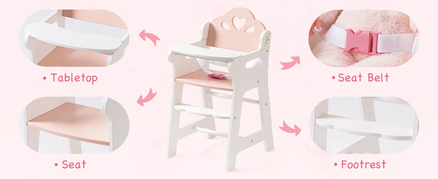 Wooden Doll High Chair