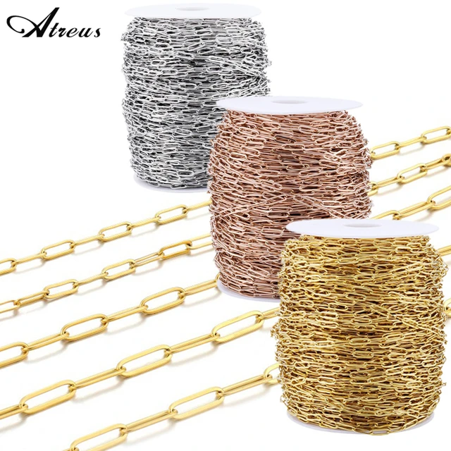 2meters No Fade Stainless Steel Gold Color Textured Cable O Shape