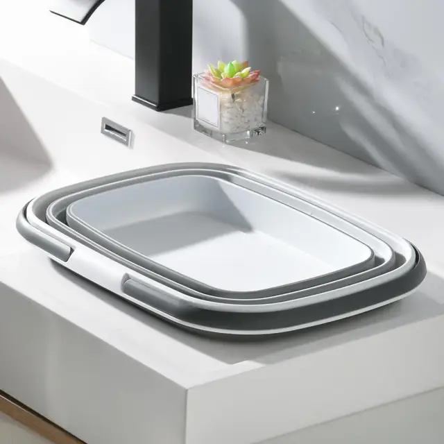 Gyakorlati Növényi Kosár Erős, Összecsukható Vödör Hordozható Helymegtakarítás Nagy Tárolókosár - Image 4