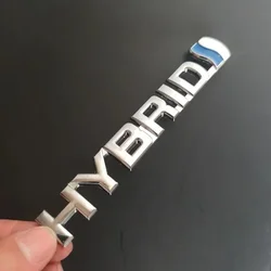 Premium 3D Metal Hybrid Car Emblem Badge Sticker Decals (Silver)