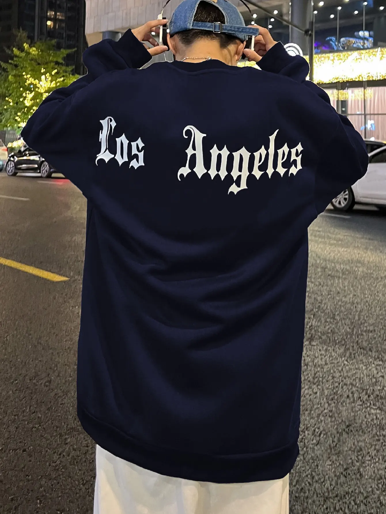 Sudaderas con capucha con letras de Arte de Los Angeles para hombre, jerséis simples de Hip Hop, sudaderas con capucha casuales de lana, ropa de calle cómoda para hombre, otoño