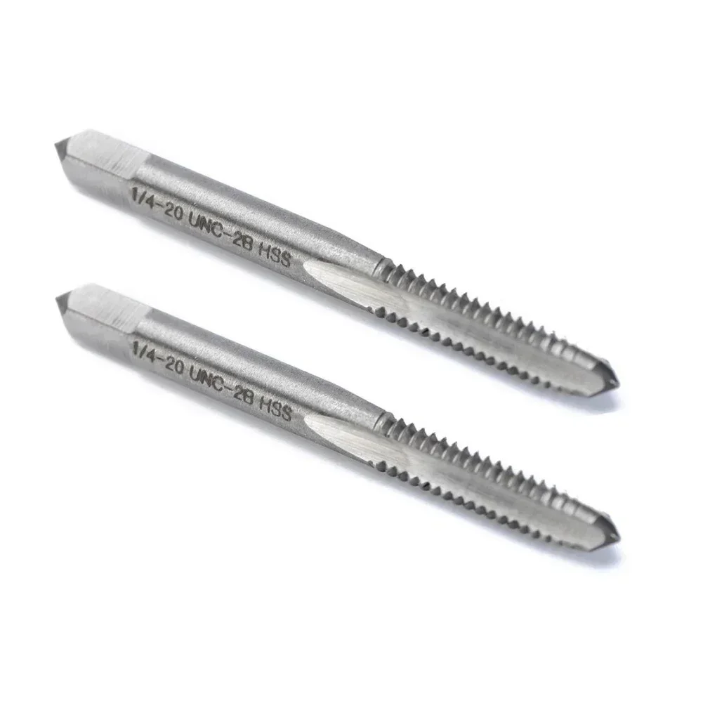 Screw Tap Screw Tap Set Hand Tap And Die Set Hand Tap Tool Set Hand Tap Tool 2pcs 1/4"-20 UNC-2B Taps Machine Thread Tap HSS Right Hand Thread US Screw Tap Drill Machine Plug