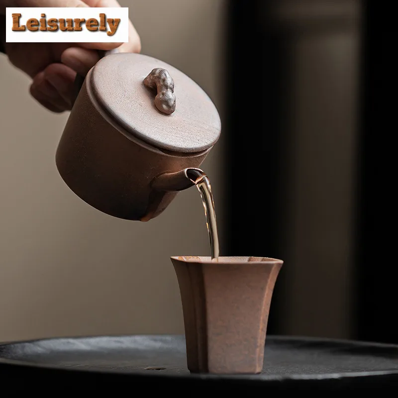 100ml Retro Old Rock Mud Han Wa Teapot Handmade Tea Infuser Pot Household Tea Maker Kettle With Ball Hole Tea Items Decoration