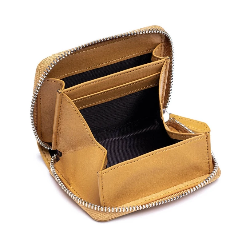 Leather Credit Card Wallet RFID Zipper Coin Purse Cash Pocket Holder for Women Men