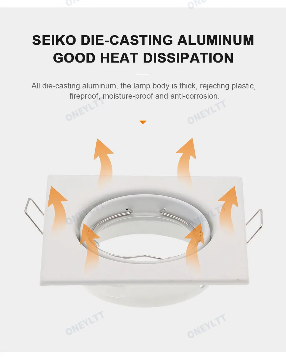 Square LED Recessed Ceiling Light Fitting Fixture for Spot light S4e8aee2ba0bb4519bcf0229664e0154b0