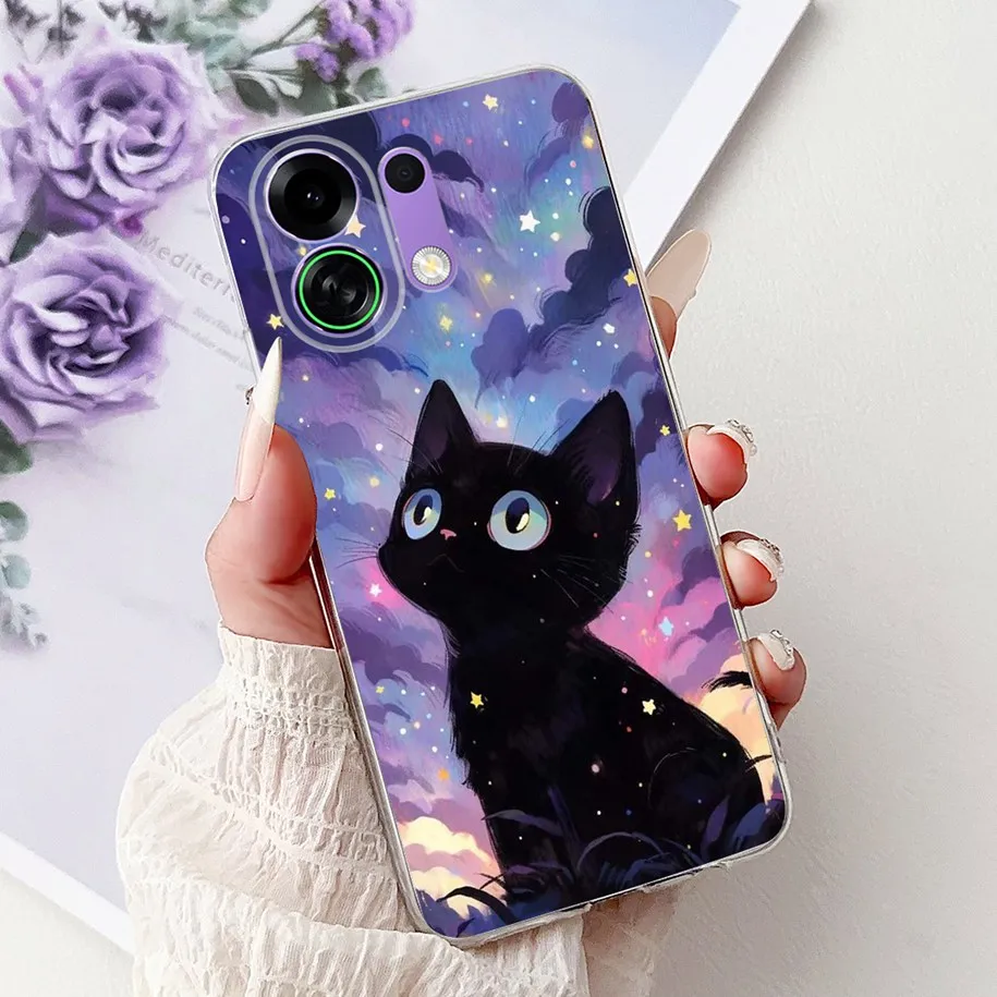 Luxury Painted Cartoon Dragon Cat Soft Silicone Phone Case