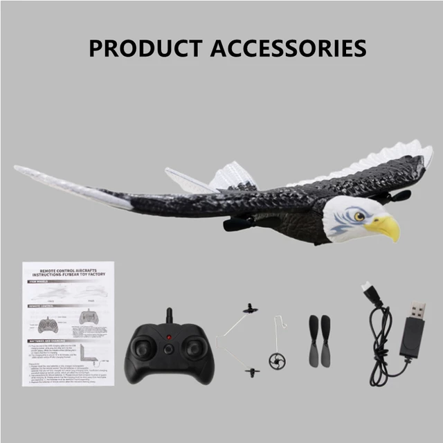RC Plane Wingspan Eagle Bionic Aircraft Fighter Radio Control Remote Control Hobby Glider Airplane Foam Boys Toys for Children 6